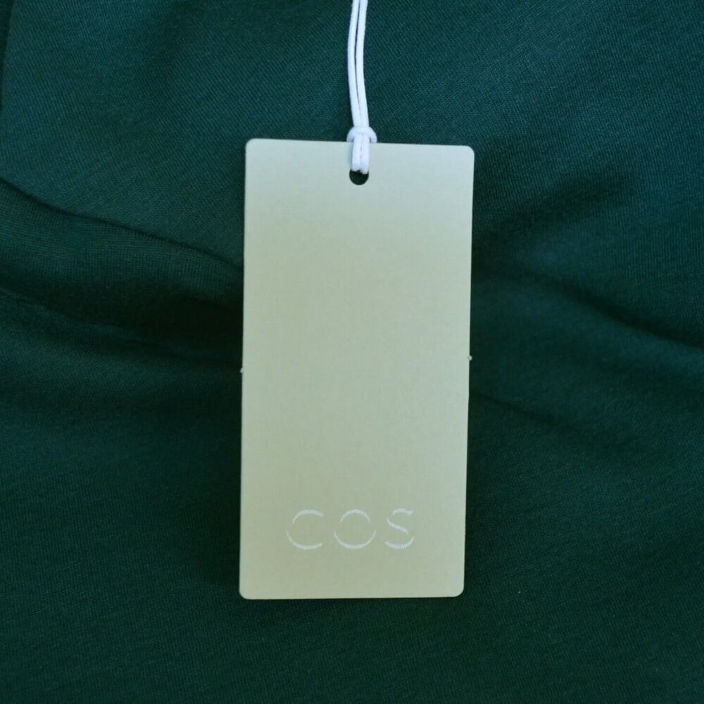 COS Scuba dress Teal classy long sleeve folded cowl neck size XS $115 tag NWT - Picture 5 of 5